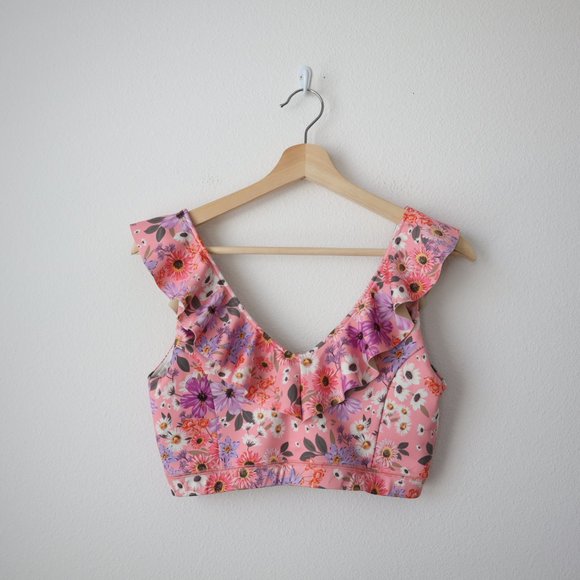 Floral Pink Sports Bra - Picture 2 of 5